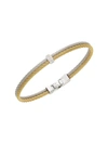 Alor Women's 18k White Gold, Goldtone Stainless Steel & Diamond Rope Bangle Bracelet