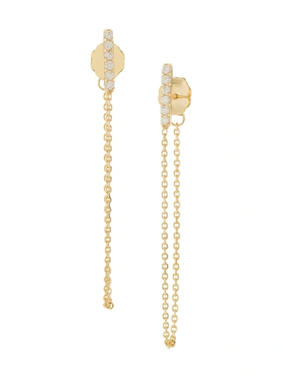 Saks Fifth Avenue Women's Staple 14k Yellow Gold Front-back Earrings