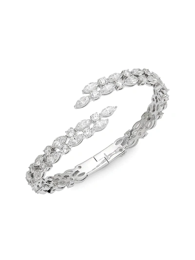 Adriana Orsini Women's Silvertone & Crystal Cuff Bracelet In Neutral