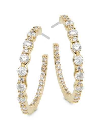Adriana Orsini Women's Goldtone & Crystal Hoop Earrings In Neutral