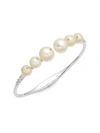 Adriana Orsini Women's Silvertone, 7-10mm Round Pearl & Crystal Cuff Bracelet In Neutral