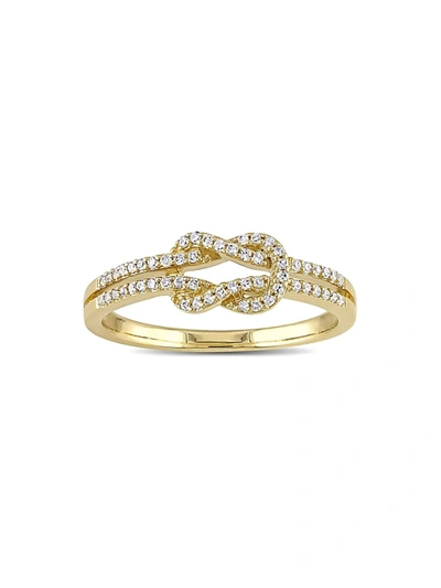 Sonatina Women's 14k Yellow Gold & Diamond Infinity Knot Ring