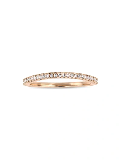 Sonatina Women's 14k Rose Gold & Diamond Wedding Ring