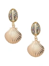 EYE CANDY LA WOMEN'S LUXE CRYSTAL SHELL DROP EARRINGS,0400011135798