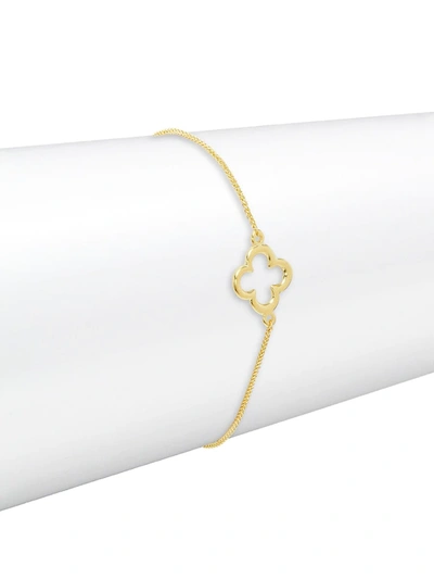 Saks Fifth Avenue Women's 14k Yellow Gold Clover Pendant Bracelet