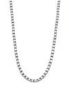 Effy Men's Sterling Silver Diagonal-pattern Box Chain Necklace In Silver