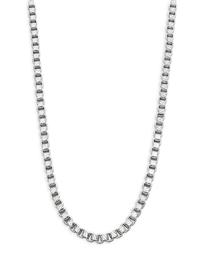 Effy Men's Sterling Silver Diagonal-pattern Box Chain Necklace