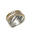 EFFY WOMEN'S STERLING SILVER, 18K GOLD & DIAMOND RING,0400010915009