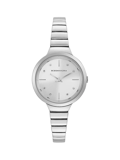 Bcbgmaxazria Ladies Silver Bracelet Watch With Silver Dial, 34mm In Neutral