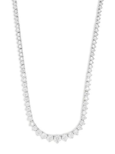 Effy Women's 14k White Gold & Diamond Tennis Necklace