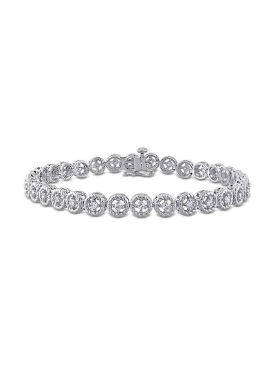 Sonatina Women's Sterling Silver & Diamond Bracelet
