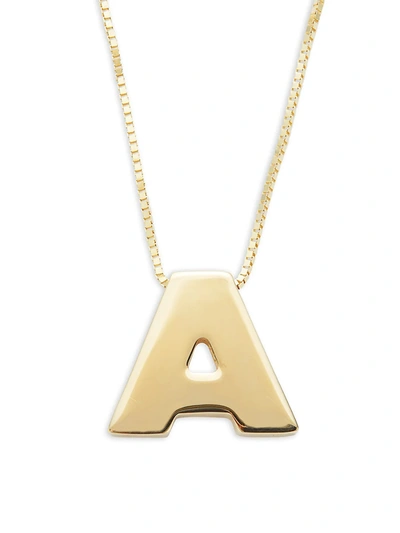Saks Fifth Avenue Women's Initial 14k Yellow Gold Necklace In Letter A