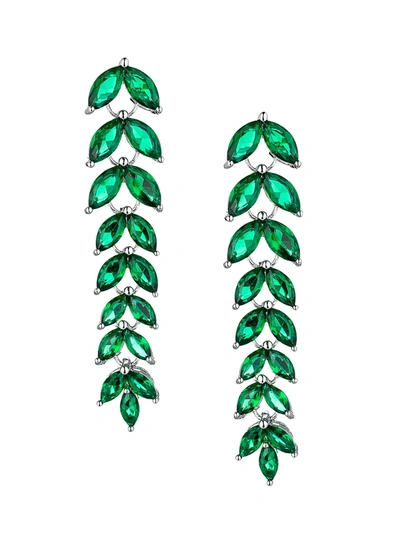 Eye Candy La Women's Luxe Emerald Green Crystal Drop Earrings