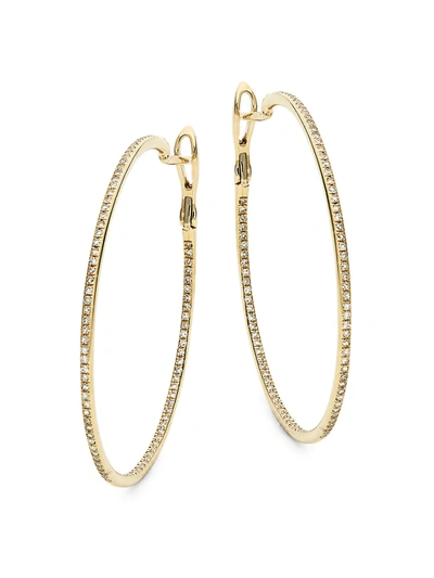Saks Fifth Avenue Women's 14k Gold & Diamond Hoop Earrings
