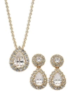Adriana Orsini Women's Goldtone & Crystal Pendant Necklace & Drop Earrings Set In Neutral