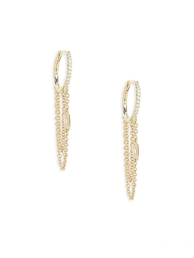 Saks Fifth Avenue Women's Diamond And 14k Yellow Gold Dangle Earrings