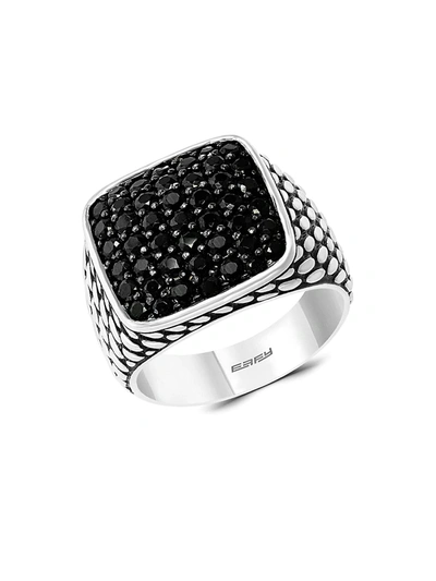 Effy Men's Sterling Silver & Black Spinel Band Ring