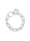 STERLING FOREVER WOMEN'S WHITE RHODIUM PLATED LINK TOGGLE BRACELET,0400011901509