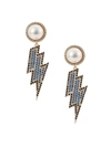 Eye Candy La Women's Luxe 18k Goldplated & Crystal Bolt Drop Earrings In Neutral