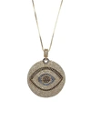 Eye Candy La Women's Luxe 14k Goldplated Sterling Silver & Crystal Evil Eye Pendant Necklace In Silver