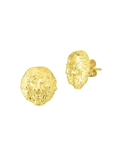Chloe & Madison Women's 14k Goldplated Sterling Silver Lion Stud Earrings