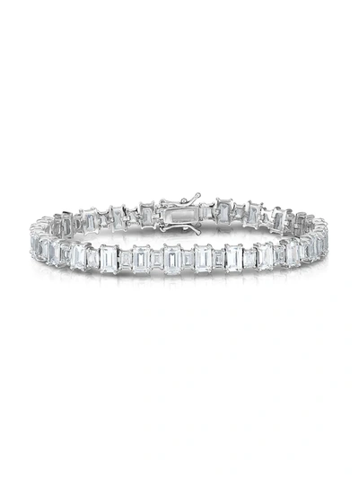 Chloe & Madison Women's Sterling Silver & Crystal Tennis Bracelet