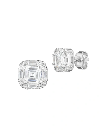 Chloe & Madison Women's Sterling Silver & Crystal Stud Earrings