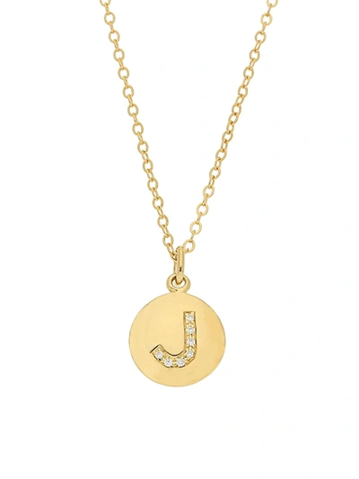 Nephora Women's 14k Yellow Gold & Diamond J Pendant Necklace