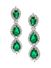 Eye Candy La Luxe Collection Cz Tier Drop Earrings In Green