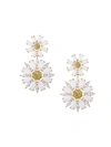 EYE CANDY LA WOMEN'S LUXE 18K GOLDPLATED & CRYSTAL FLOWER DROP EARRINGS,0400011891809