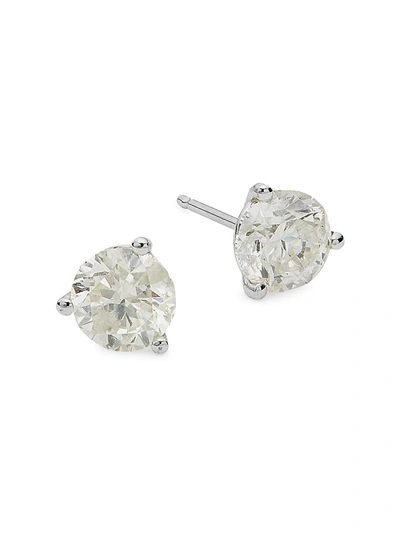 Diana M Jewels Women's 14k White Gold & 2 Tcw Diamond Stud Earrings