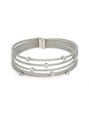 Alor Women's 14k White Gold & Silvertone Blue Topaz Cuff Bracelet