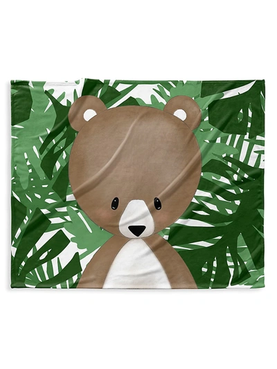 Kavka Kids' Baby's Bear Fleece Blanket In Green Multi