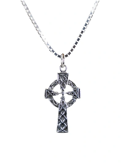 Jean Claude Men's Dell Arte Sterling Silver Celtic Cross Pendant Necklace