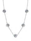 EFFY 925 STERLING SILVER & 11MM GRAY PEARL STATION NECKLACE,0400011702216