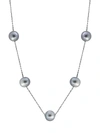 Effy 925 Sterling Silver & 11mm Gray Pearl Station Necklace In Gray