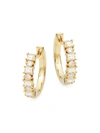 SAKS FIFTH AVENUE WOMEN'S 14K YELLOW GOLD DIAMOND HUGGIE HOOP EARRINGS,0400011821546