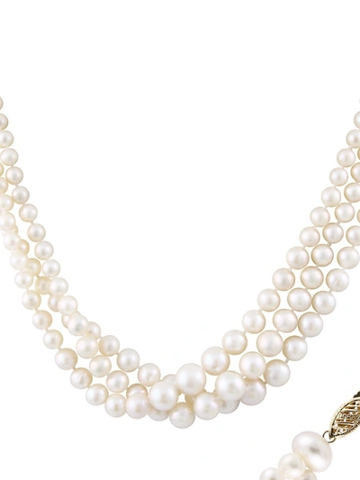 Masako Women's 14k Yellow Gold & 6-8mm Cultured Freshwater Pearl Triple Strand Necklace
