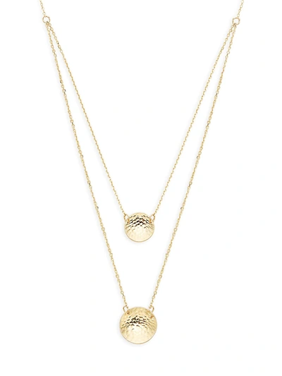 Saks Fifth Avenue Women's 14k Yellow Gold Concave Circle Pendant Necklace