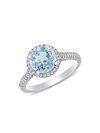Saks Fifth Avenue Women's 14k White Gold, Aquamarine & Diamond Halo Engagement Ring