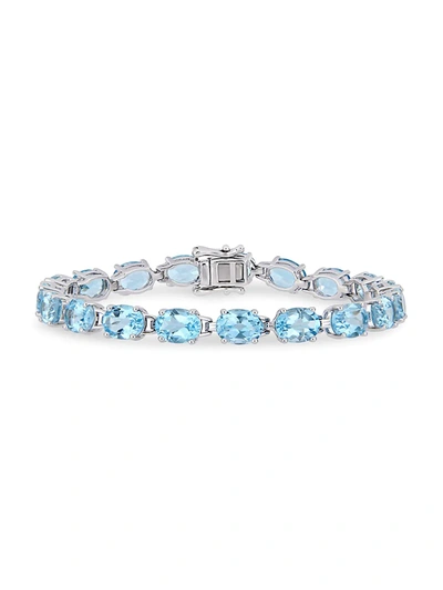 Sonatina Women's Sterling Silver & Sky Blue Topaz Tennis Bracelet