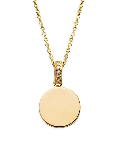 Saks Fifth Avenue Women's 14k Yellow Gold & Diamond Round Pendant Necklace