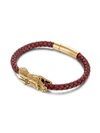 Eye Candy La Men's Lionel Goldtone Stainless Steel & Leather Snap Bracelet In Neutral