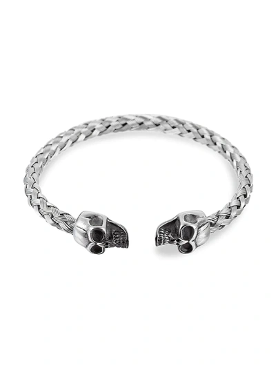 Eye Candy La Men's Stainless Steel Skull Cuff Bracelet In Neutral