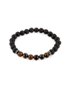Eye Candy La Men's Chakra & Tiger Eye Beaded Stretch Bracelet In Neutral