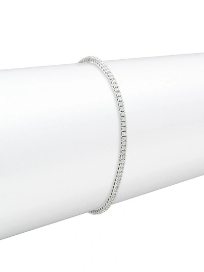 Saks Fifth Avenue Women's 14k White Gold & 1 Tcw Diamond Tennis Bracelet