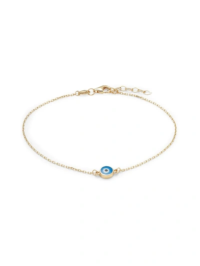 Saks Fifth Avenue Women's 14k Yellow Gold & Enamel Evil Eye Bracelet