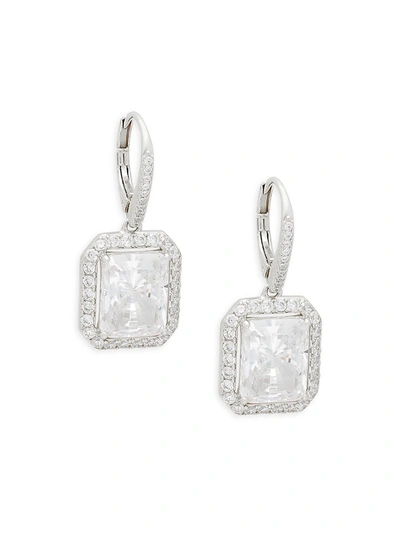 Adriana Orsini Women's Rhodium-plated & Crystal Drop Earrings In White