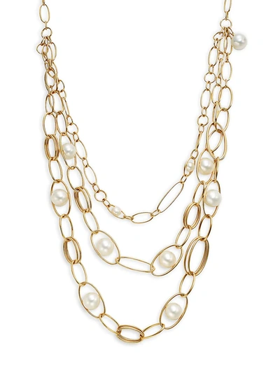 Ippolita Women's 18k Yellow Gold & 10mm Round Pearl Chain Layered Necklace