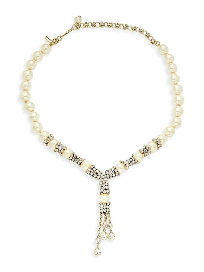 Heidi Daus Women's Dripping Teardrop Crystal & Faux Pearl Necklace In Neutral